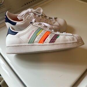 Adidas Superstar Low Multi Colored Jagged Stripes Size 7.5